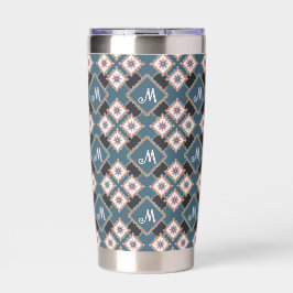 Muster für moderne Chic Geometric Floral Monogram Thermobecher