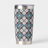 Muster für moderne Chic Geometric Floral Monogram Thermobecher (Links)