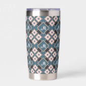Muster für moderne Chic Geometric Floral Monogram Thermobecher (Vorderseite)