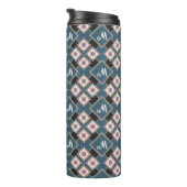 Muster für moderne Chic Geometric Floral Monogram Thermosbecher (Nach rechts gedreht)