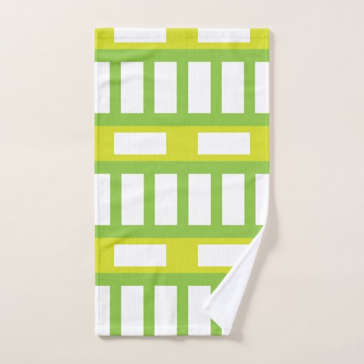 Muster für moderne farblich-grüne Streifen Badhandtuch Set (Handtuch)
