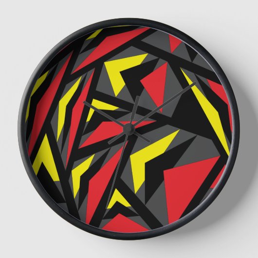 Muster für moderne geometrische, farbige Triangle- Uhr (Vorderseite)