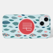 Muster für Monogram Girly Whimsical Blätter Case-Mate iPhone Hülle (Rückseite (Horizontal))