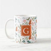 Muster für Monogram Whimsical Fall Botanicals Kaffeetasse (Links)
