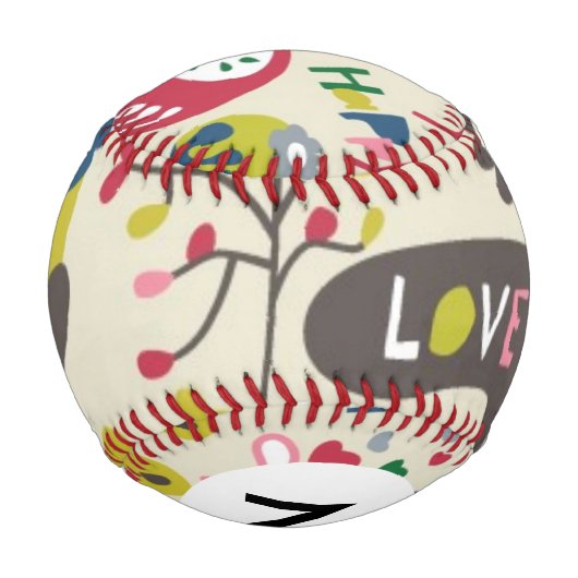 Muster für Monogramm Floral 11 Baseball (Rückseite)