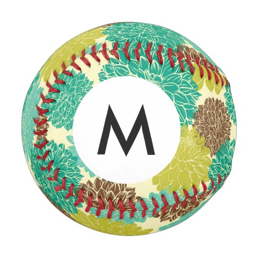 Muster für Monogramm Floral 12 Baseball (Vorderseite Links)