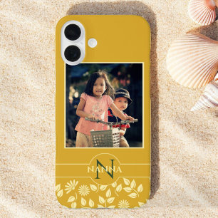 Muster für Monogramm-Foto mit benutzerdefinierter iPhone 16 Plus Hülle