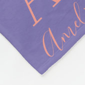 Muster für Monogramm Name Lila rosa Fleecedecke (Ecke)