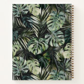 Muster für monogramm Watercolor Green Tropical Blä Notizblock (Rückseite)