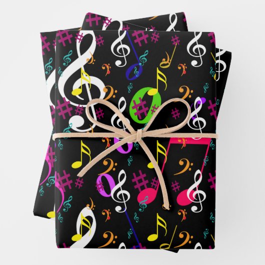Muster für musikalische Symbole Geschenkpapier Set (Beispiel)