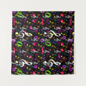 Muster für musikalische Symbole Wandteppich (Vorderseite (Horizontal))