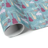 Muster für Musikinstrumente Geschenkpapier (Rolleneckpunkt)