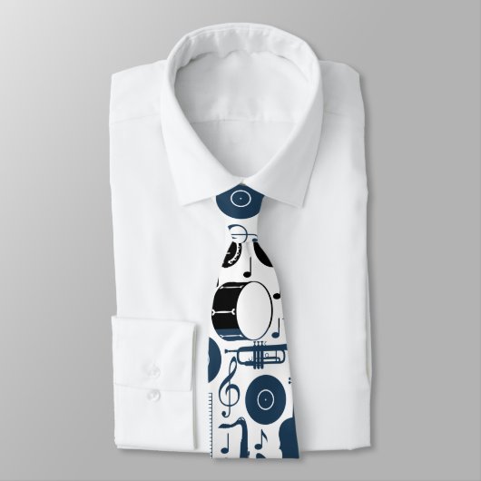 Muster für Musikinstrumente in 2 Tönen Krawatte (Gebunden)