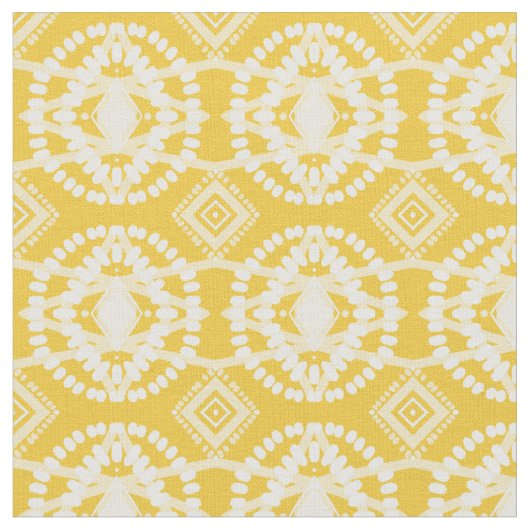 Muster für Mustard und White Flow Geometrie Stoff (Nahaufnahme)