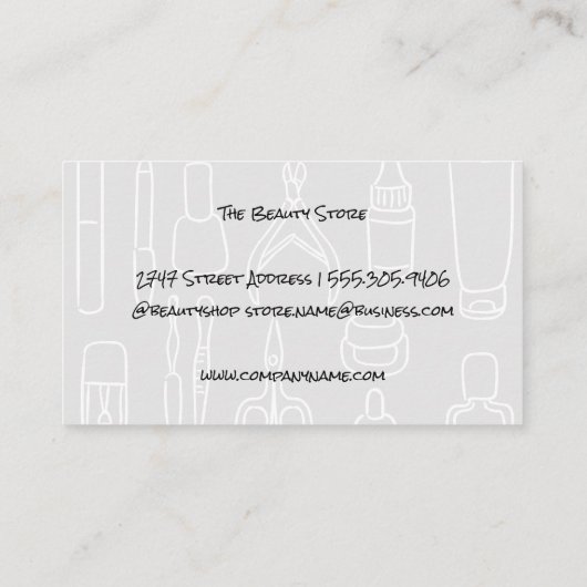 Muster für Nageltechniker Visitenkarte (Rückseite)