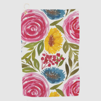 Muster für nahtlose Flora und Fauna V16 Golfhandtuch