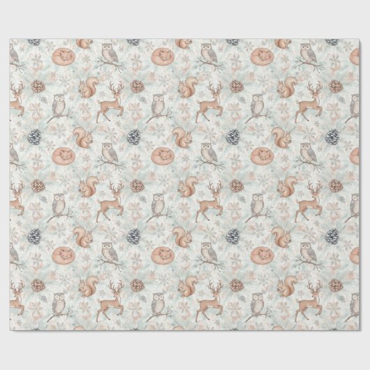 Muster für nahtlose Waldtiere Geschenkpapier (Flach)