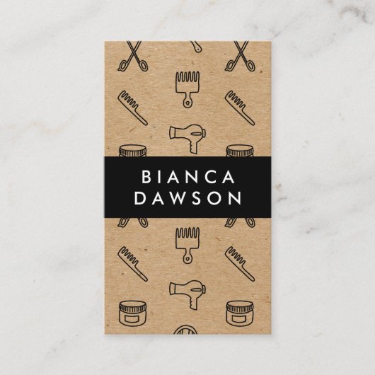 Muster für natürliche, braune Haarstempel Visitenkarte (Vorderseite)