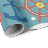 Muster für nautische Abenteuer Geschenkpapier (Rolleneckpunkt)