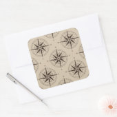 Muster für Navigationskompass Quadratischer Aufkleber (Umschlag)