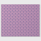 Muster für Navy Blue & Pink Floral Damaskus Geschenkpapier (Flach)