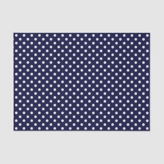 Muster für Navy-Blue-Polka-Punkte Seidenpapier (Vorderseite)