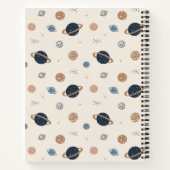 Muster für Navy Blue Space Planets Notizblock (Rückseite)