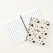 Muster für Navy Blue Space Planets Notizblock (Innenseite)
