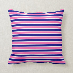 Muster für Navy Blue und Hot Pink Streifen Kissen