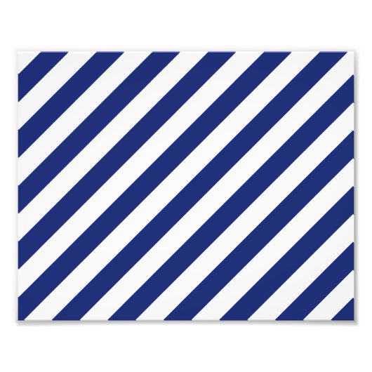 Muster für Navy Blue und White Diagonal Stripes Fotodruck (Vorne)