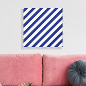 Muster für Navy Blue und White Diagonal Stripes Leinwanddruck (Insitu (Wohnzimmer))
