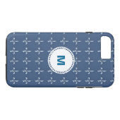 Muster für Navy Blue White Anchors Monogram Case-Mate iPhone Hülle (Rückseite (Horizontal))