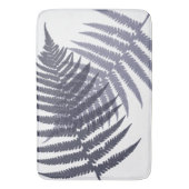 Muster für Navy Blue White Fern Blätter Badematte (Vorderseite Vertikal)