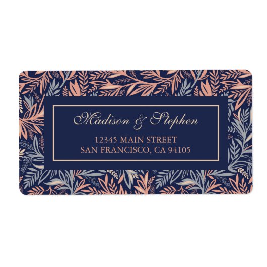 Muster für Navy & Pink Floral & Pflanze - Hochzeit (Vorne)