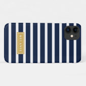 Muster für Navy Strips - Goldname Case-Mate iPhone Hülle (Rückseite (Horizontal))