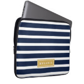 Muster für Navy Strips - Goldname Laptopschutzhülle (Vorne Rechts)