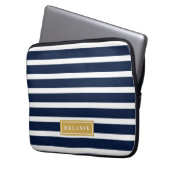 Muster für Navy Strips - Goldname Laptopschutzhülle (Vorderseite Links)