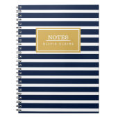 Muster für Navy Strips - Goldname Notizblock (Vorderseite)