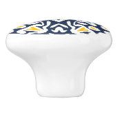 Muster für Navy und Gelbes Mittelmeer Keramikknauf (Seitenansicht)