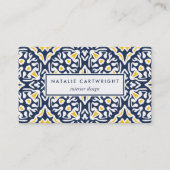 Muster für Navy und Gelbes Mittelmeer Visitenkarte (Vorderseite)