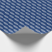Muster für Navy und White Nautical Rope Geschenkpapier (Ecke)