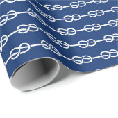 Muster für Navy und White Nautical Rope Geschenkpapier (Rolleneckpunkt)