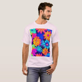 Muster für Neon-Blume T-Shirt (Vorne ganz)