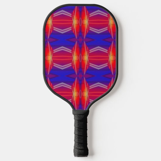 Muster für Neon Layered Abstract Design Pickleball Schläger (Vorderseite)