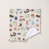 Muster für neutrales Vintages Baby-Kinderzimmer Badhandtuch Set (Waschlappen)
