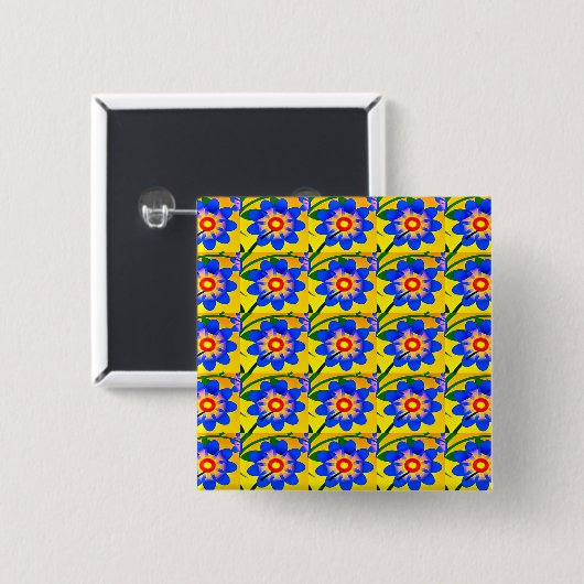 Muster für niedliche Abstrakte Blume Button (Vorne & Hinten)