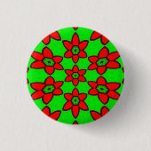 Muster für niedliche Abstrakte Blume Button (Vorderseite)