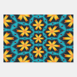 Muster für niedliche Abstrakte Blume Geschenkpapier Set