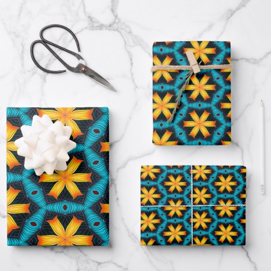 Muster für niedliche Abstrakte Blume Geschenkpapier Set (Vorderseite)