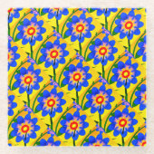 Muster für niedliche Abstrakte Blume Glasuntersetzer (Vorderseite)